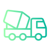 animated Concrete mixture truck logo